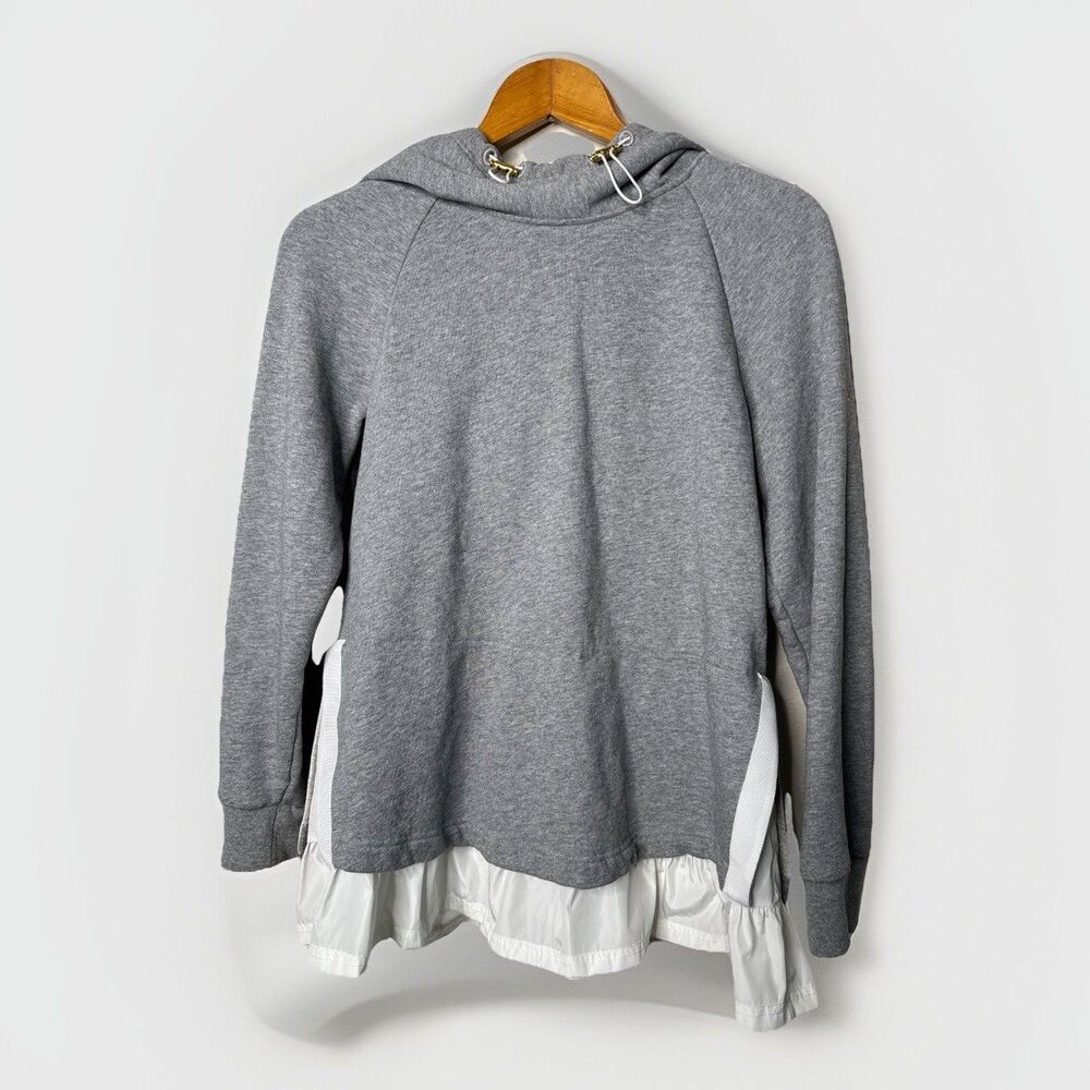 Kate Spade Gray Ruffle Layered Hooded Heather Sweatshirt Small